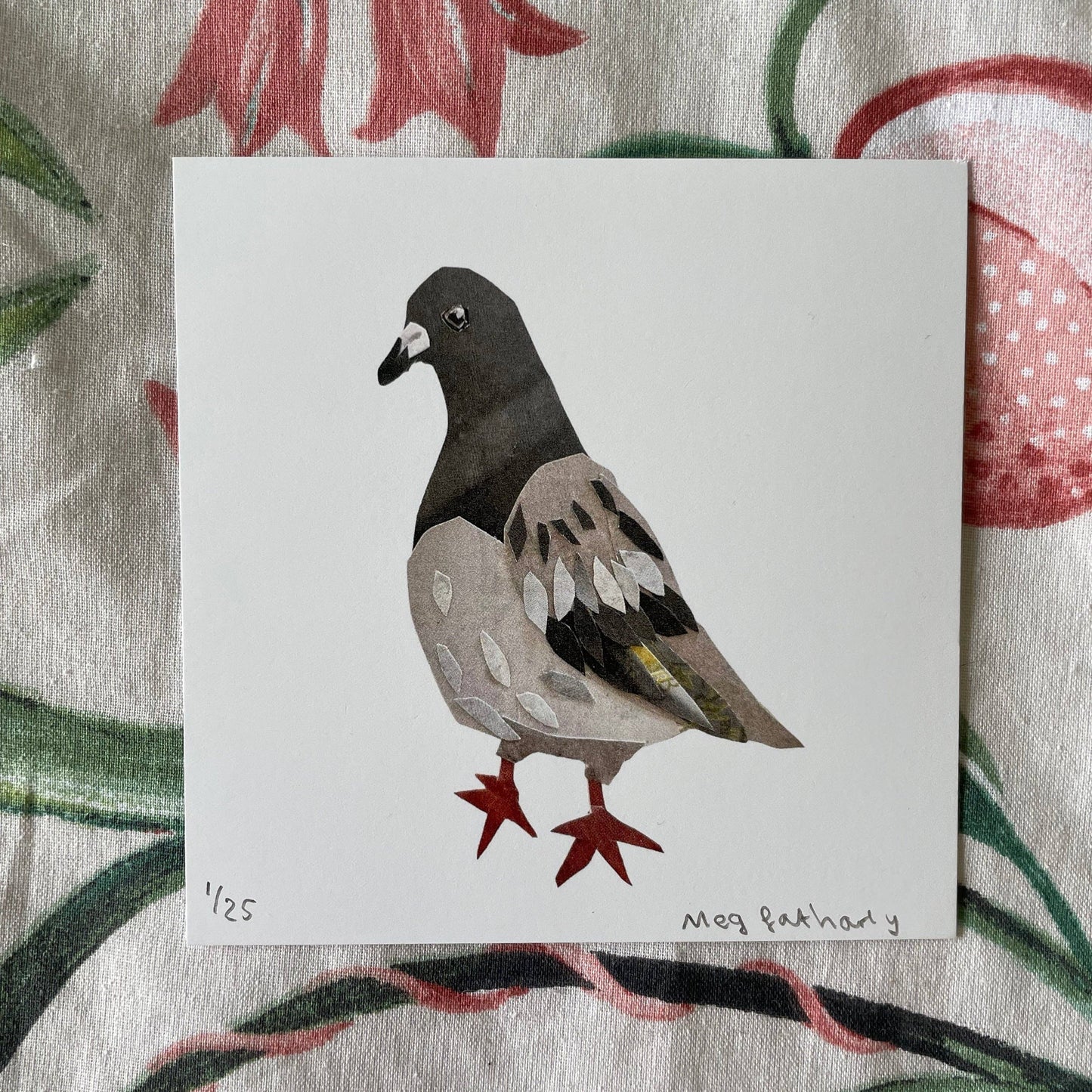 Limited Edition Collage Pigeon Print