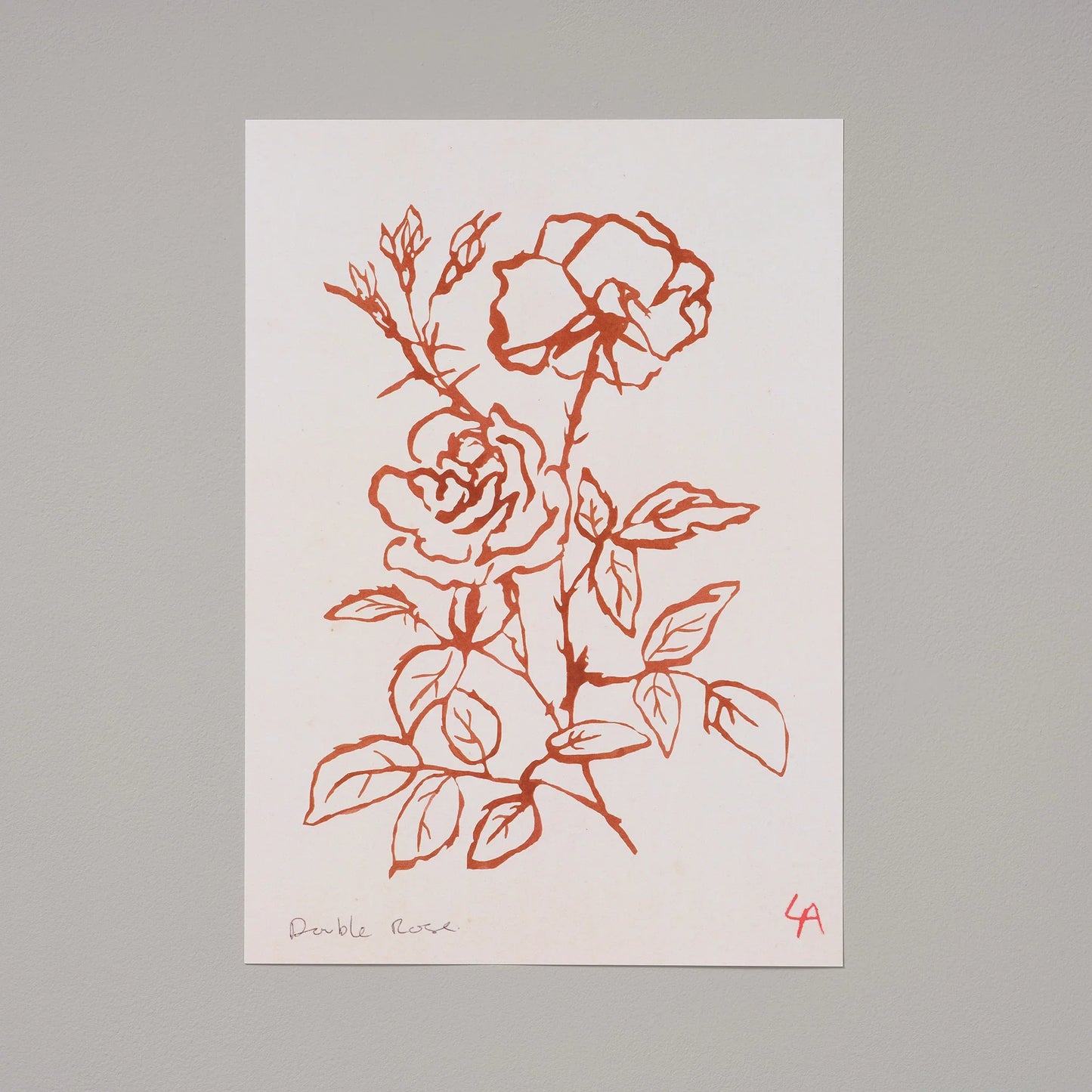 Double Rose Art Print | A4