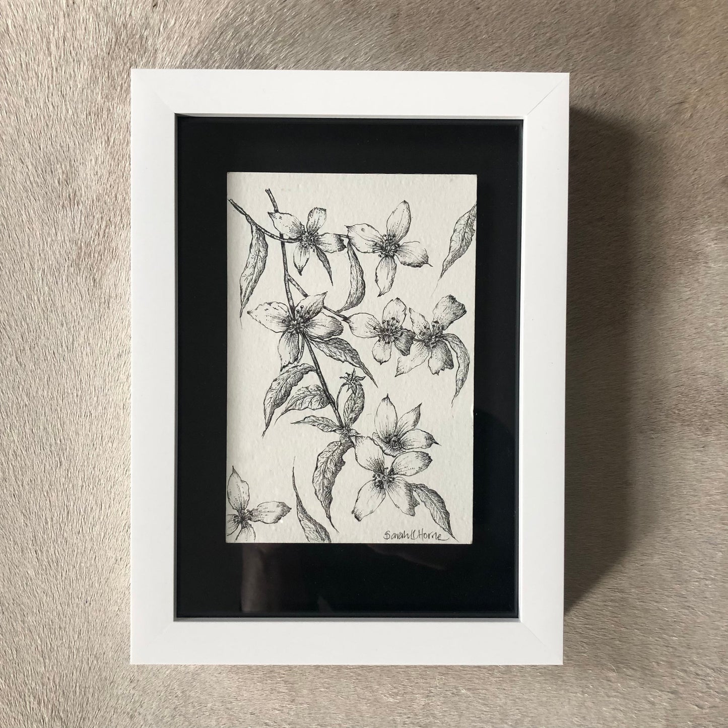 Tiny Blossom Ink Drawing