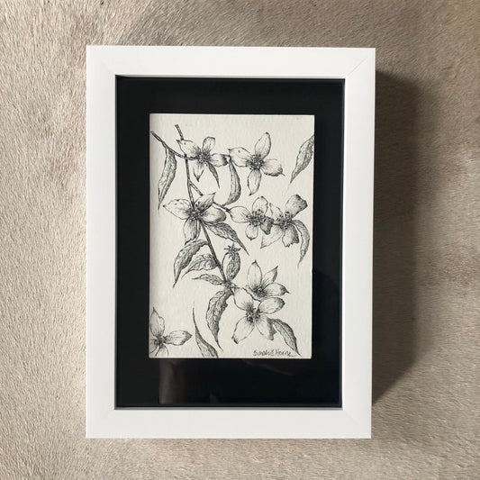 Tiny Blossom Ink Drawing