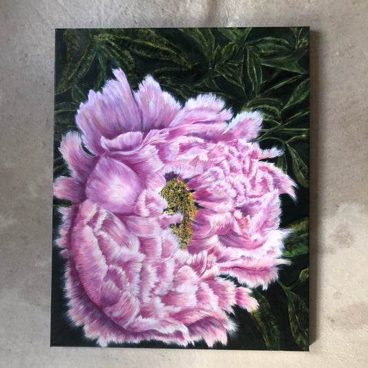 Pink Peony on Canvas Acrylic Painting