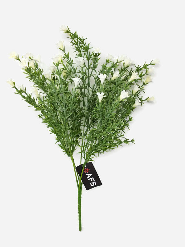 5 Stem White Plastic Gypsophila Bush x 34cm