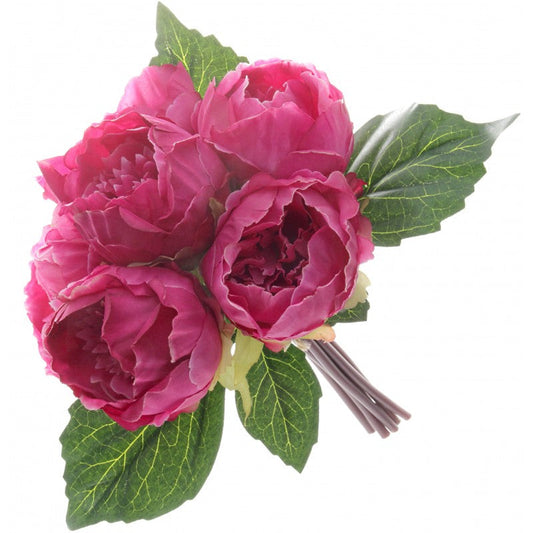 6 Head Peony Bush x 30cm - Cerise Pink