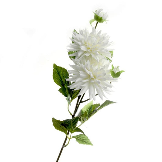 4 Head Spiked Dahlia - 108cm Height - White